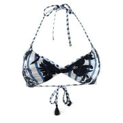 Lucky Brand Women's Reversible Bikini Swim Top Separates Swimsuit (M, Ink Blue)